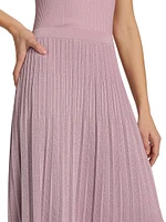 Halliday Shimmer Rib-Knit Midi-Skirt