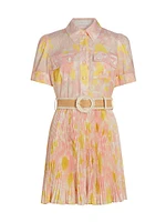 Pop Floral Pleated Shirtdress