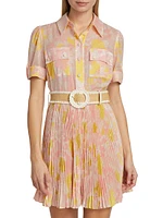 Pop Floral Pleated Shirtdress