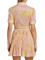 Pop Floral Pleated Shirtdress