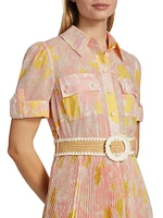 Pop Floral Pleated Shirtdress