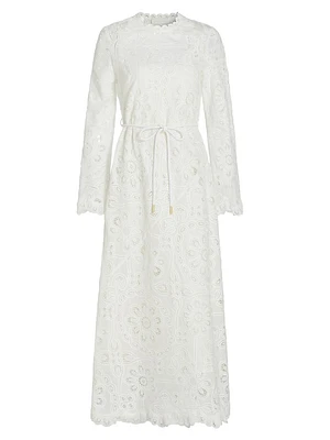 Ottie Lace Embroidered Maxi Dress