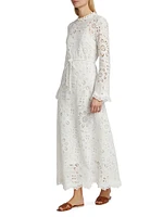 Ottie Lace Embroidered Maxi Dress