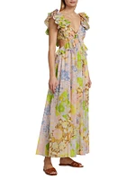 Pop Floral Cut-Out Maxi Dress