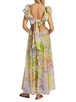 Pop Floral Cut-Out Maxi Dress