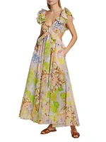 Pop Floral Cut-Out Maxi Dress