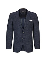 Slim-fit jacket a patterned wool blend