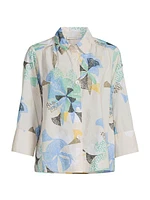 Idakai Cotton Poplin Button-Up Shirt