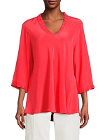 Brigit Ruffled V-Neck Blouse