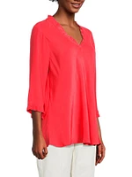 Brigit Ruffled V-Neck Blouse