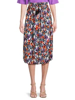 Silja Floral Tassel Midi-Skirt