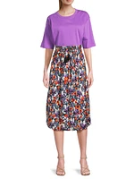 Silja Floral Tassel Midi-Skirt