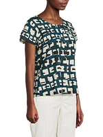 Goami Printed Short-Sleeve Blouse