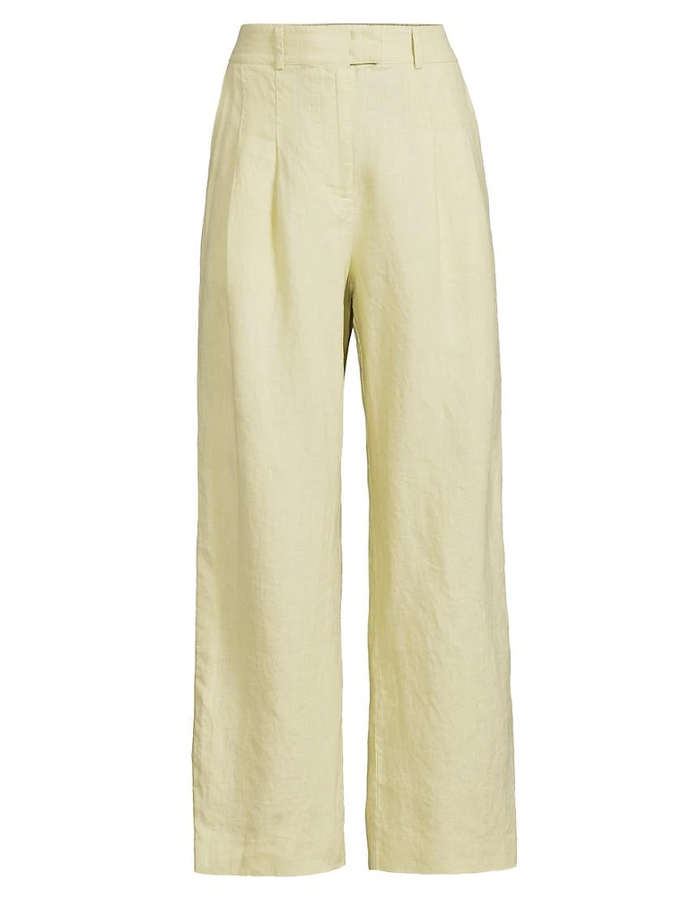 Perli Wide-Leg Linen Pants