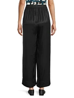 May Patty Pleated Twill Wide-Leg Pants