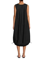 Otoba Poplin Drawcord Midi-Dress