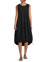 Otoba Poplin Drawcord Midi-Dress