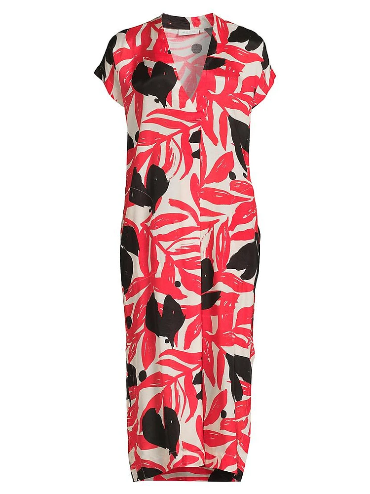 May Olivian Printed Dobby Voile Midi-Dress