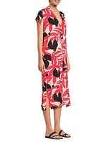 May Olivian Printed Dobby Voile Midi-Dress