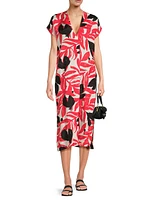 May Olivian Printed Dobby Voile Midi-Dress