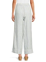 Penla Linen Striped Pants