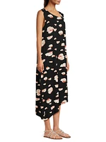 Okta Asymmetric Floral Jersey Dress