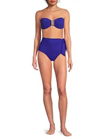 Side Tie High-Waist Bikini Bottom