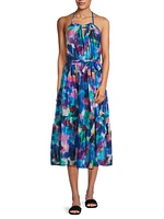 Abbie Floral Cotton Halter Dress