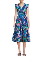 Emily Floral Cotton Tie-Waist Shirtdress