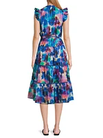 Emily Floral Cotton Tie-Waist Shirtdress