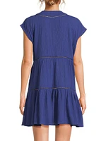 Gari Cotton Lace-Trimmed Minidress