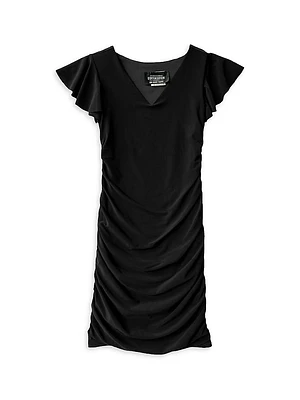 Girl's Fitted Ruched Dress