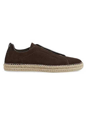 Suede Triple Stitch Espadrilles