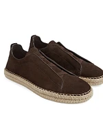 Suede Triple Stitch Espadrilles