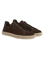 Suede Triple Stitch Espadrilles