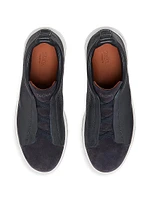 Leather and Suede Triple Stitch Sneakers