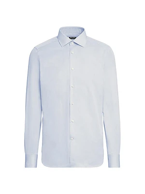 Micro-Striped Trecapi Cotton Shirt