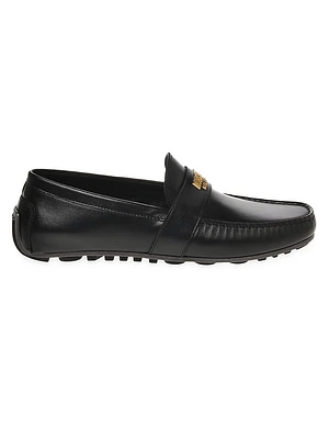 Logo-Accented Leather Driving Loafers