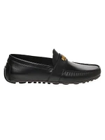 Logo-Accented Leather Driving Loafers