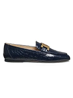 Croc-Embossed Leather Loafers