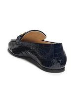 Croc-Embossed Leather Loafers
