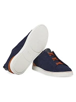 Cotton Denim Triple Stitch Sneakers