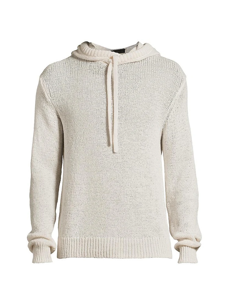 Cotton-Blend Knit Hoodie