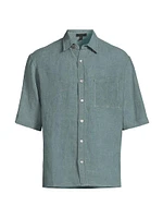 Linen Button-Front Shirt