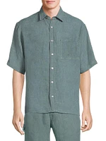 Linen Button-Front Shirt