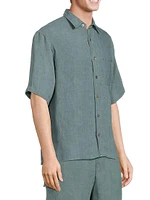 Linen Button-Front Shirt