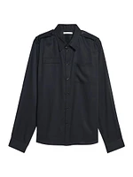 Epaulette Button-Front Shirt