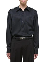 Epaulette Button-Front Shirt