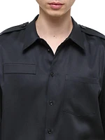 Epaulette Button-Front Shirt