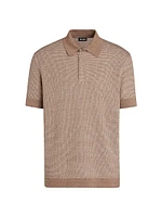 Cotton Linen and Silk Polo Shirt